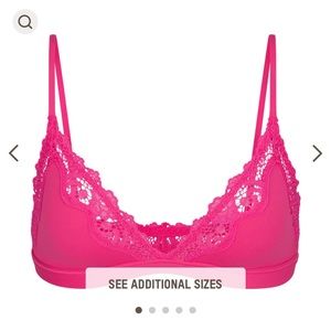 Skims Fits Everybody Corded Lace Bralette size small in Neon Rose